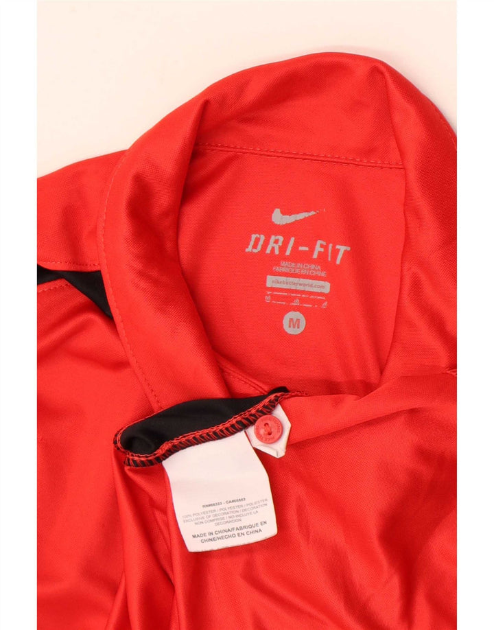 Tricou polo Nike pentru bărbați Dri Fit, roșu mediu, poliester color bloc