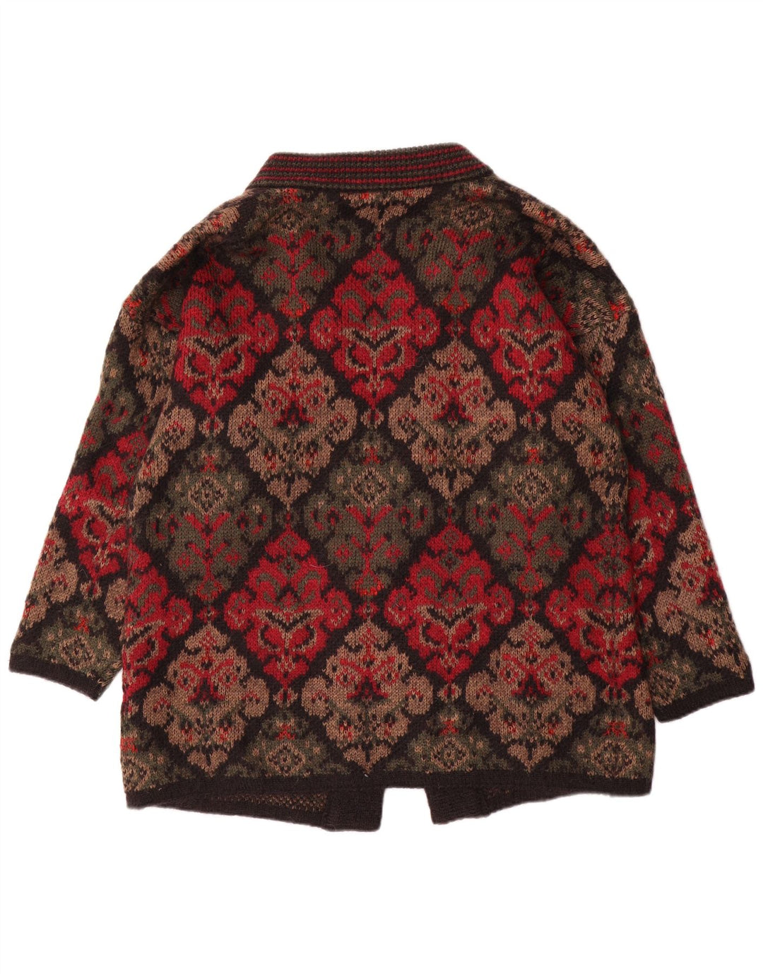 EASTEX Pulover cardigan supradimensionat pentru femei UK 16 Large Red Fair Isle Acrylic