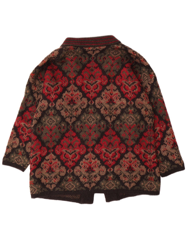 EASTEX Pulover cardigan supradimensionat pentru femei UK 16 Large Red Fair Isle Acrylic