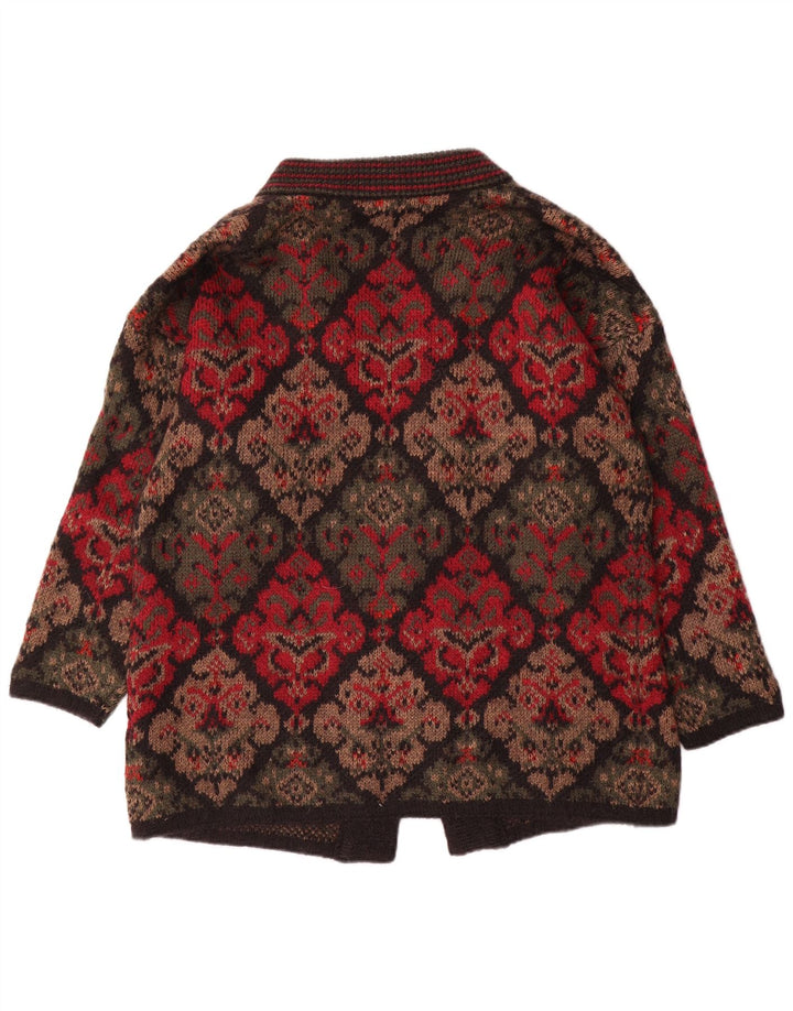 EASTEX Pulover cardigan supradimensionat pentru femei UK 16 Large Red Fair Isle Acrylic