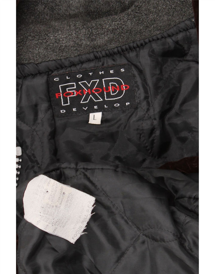 Jachetă bomber cu glugă pentru bărbați Foxhound UK 40 mare, maro, poliester color bloc