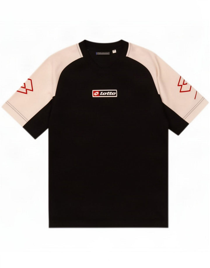 Lotto Tricou grafic pentru bărbați Top Mediu Negru Colorblock Poliester
