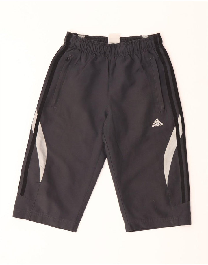Pantaloni scurți sport Bermude Adidas pentru băieți 9-10 ani, gri, poliester color bloc