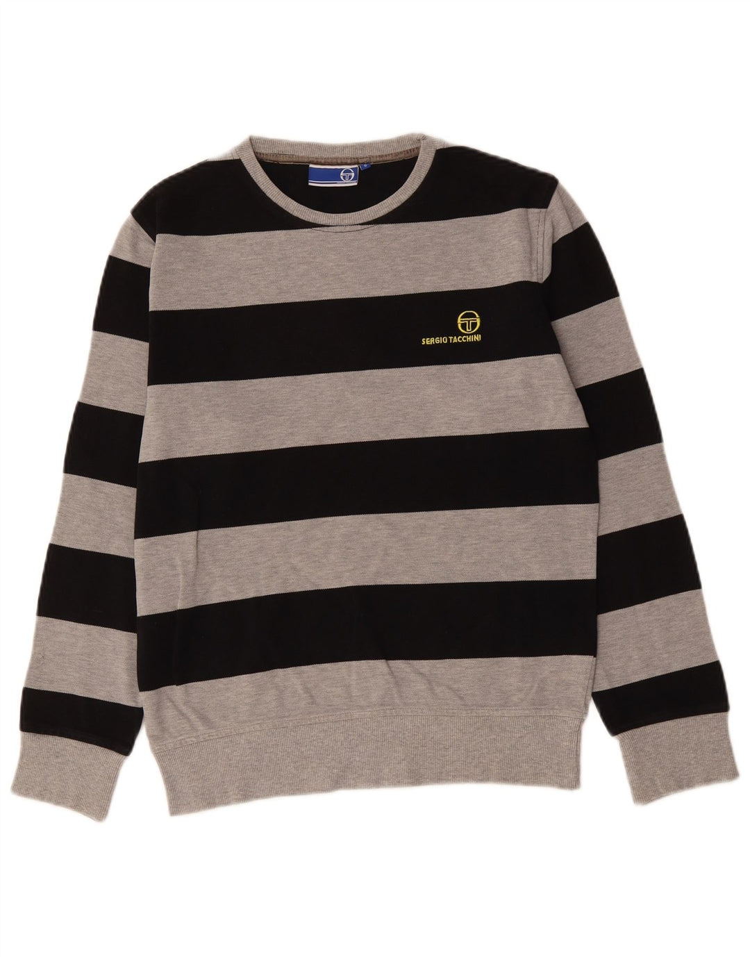 SERGIO TACCHINI Hanorac pentru bărbați Pulover mic, gri, bumbac cu dungi