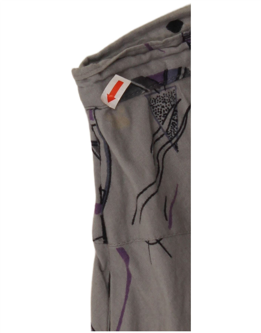 Fustă A-Line pentru femei VINTAGE cu talie înaltă W32 mare, gri, geometrică