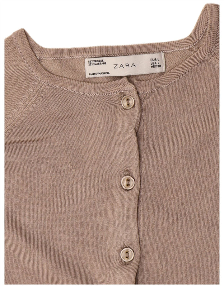 Pulover cardigan pentru femei Zara UK 14 mare, gri, viscoză