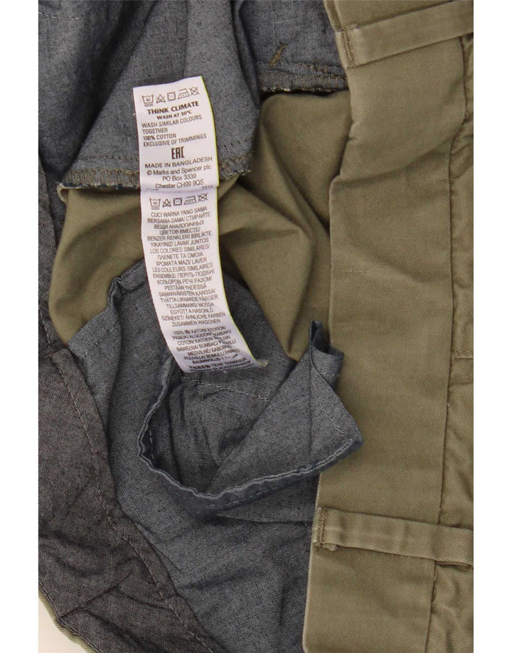 Pantaloni scurți chino pentru bărbați Marks & Spencer W38 XL, bumbac verde