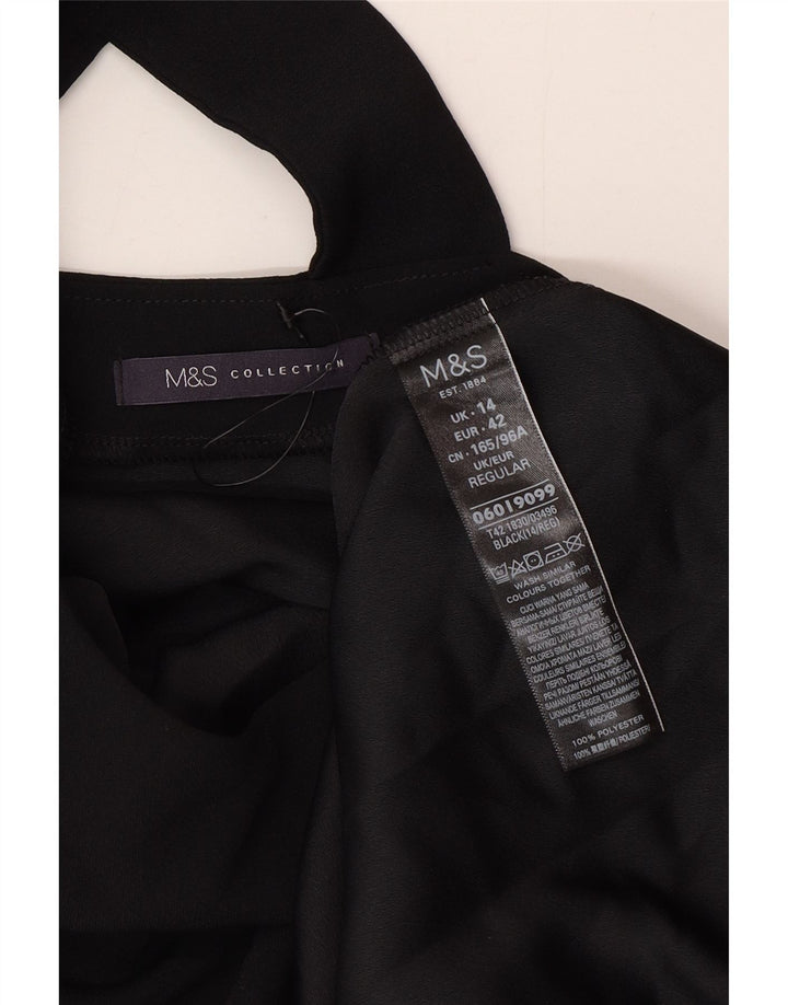 Rochie cort pentru femei Marks & Spencer cu mâneci 3/4 UK 14 Poliester negru mare