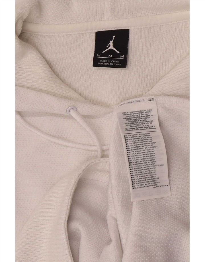 Tricou cu glugă Jordan pentru bărbați Top mediu din bumbac alb
