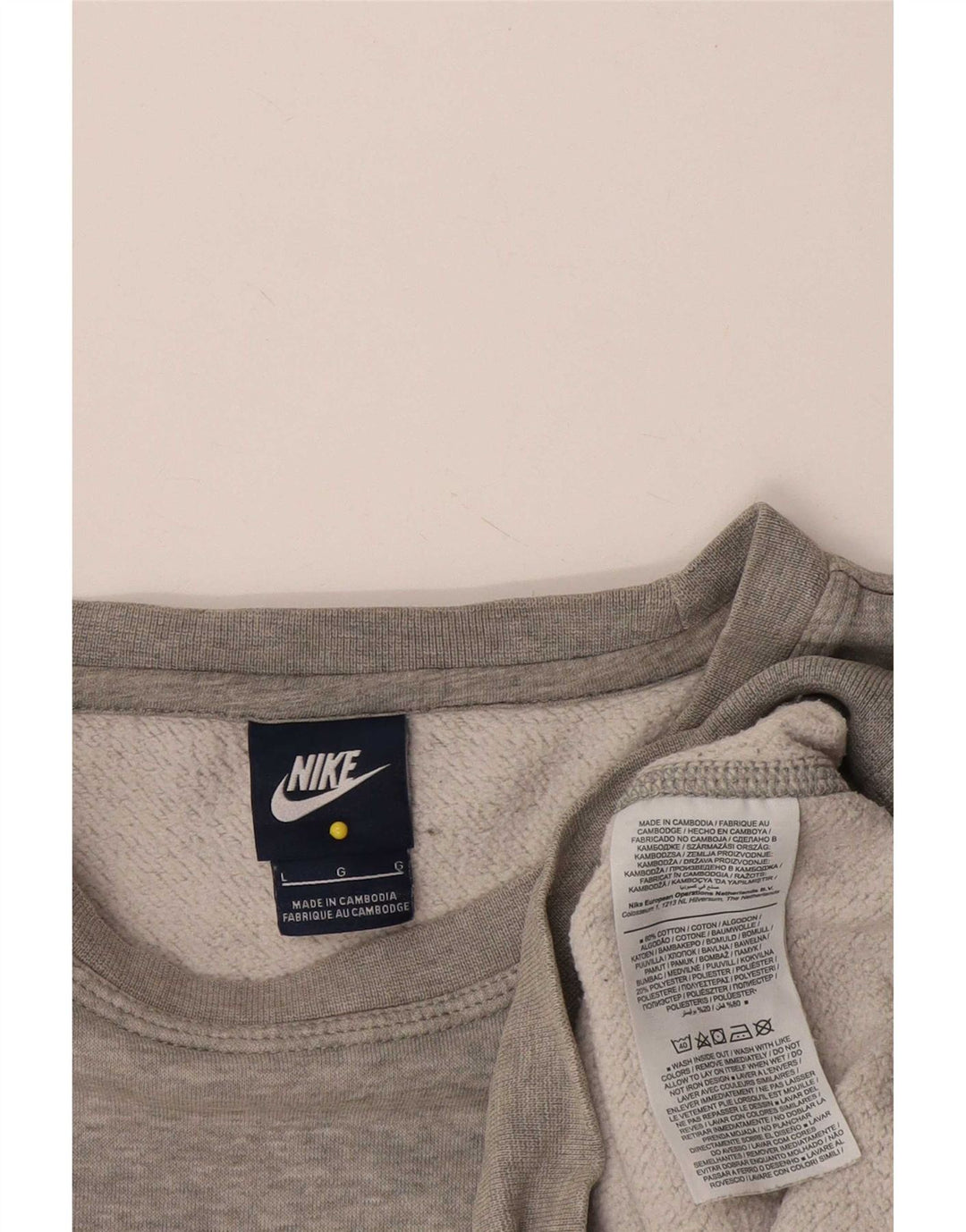 Hanorac pentru bărbați Nike Pulover mare, gri bumbac cu pete