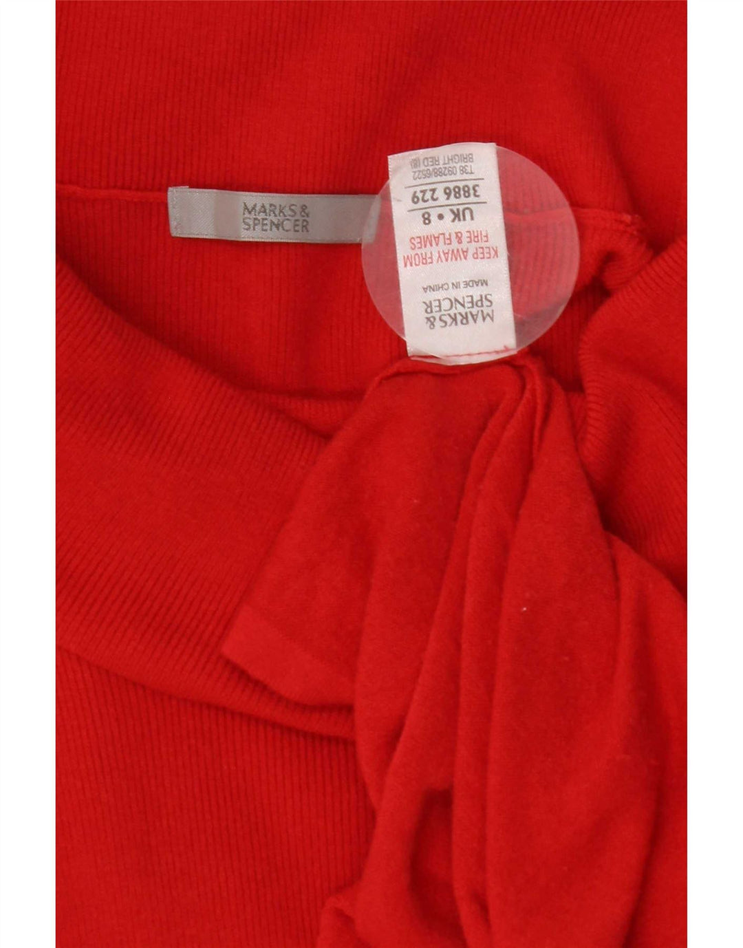 Top cu tunică cu mânecă lungă pentru femei Marks & Spencer UK 8 Small Red