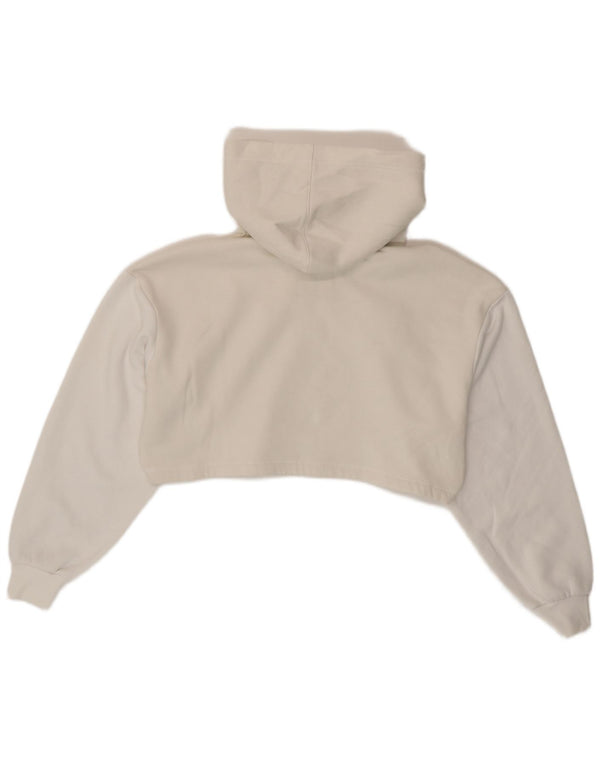 Calvin Klein Jeans Pulover supradimensionat cu capota pentru femei UK 6 XS Alb