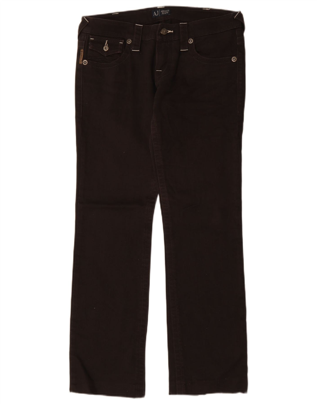 Blugi drepti pentru femei Armani W28 L30 bumbac maro