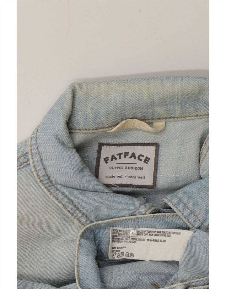 Jachetă de blugi pentru femei Fat Face UK 12, bumbac albastru mediu