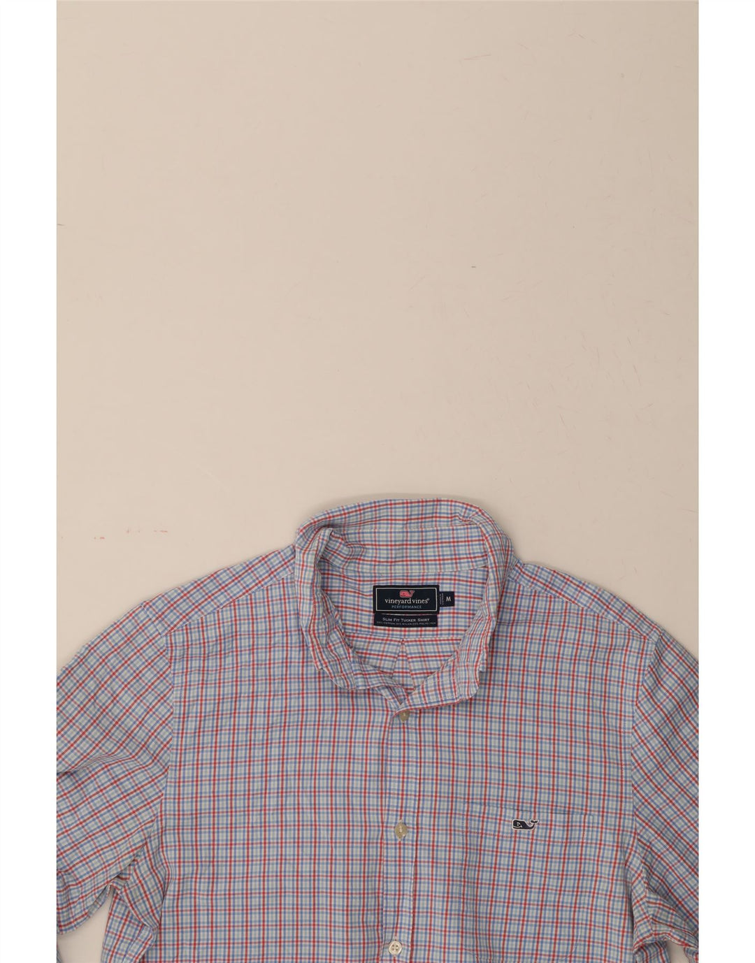 VINEYARD VINES Mens Slim Fit Shirt Medium Blue Check Cotton Vintage Vineyard Vines and Second-Hand Vineyard Vines from Messina Hembry 