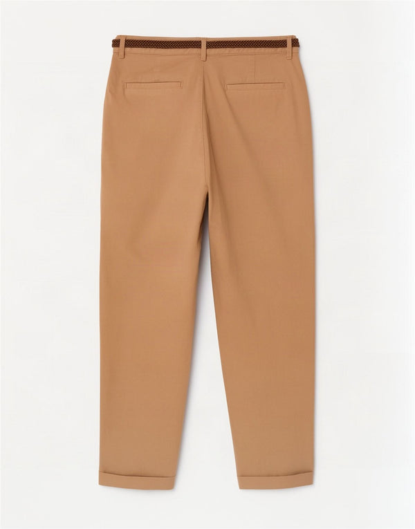 Pantaloni tăiați conici pentru femei Zara EU 42 Large W32 L26 Bej Bumbac