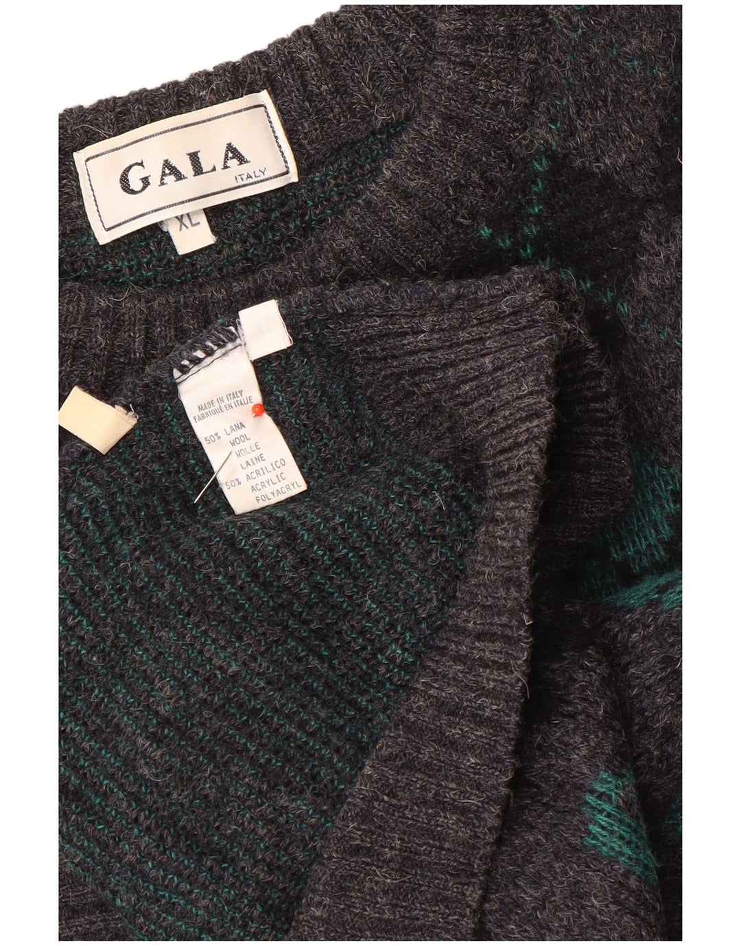 Pulover pentru bărbați Gala cu gât de barcă XL Gri Argyle/Lână diamant