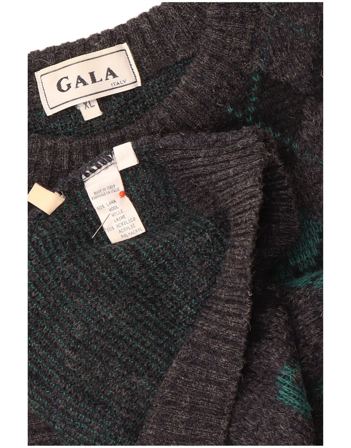 Pulover pentru bărbați Gala cu gât de barcă XL Gri Argyle/Lână diamant