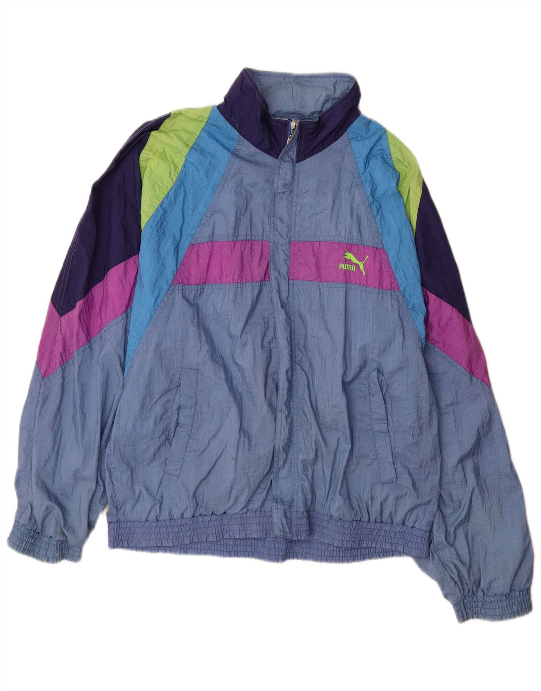 Jachetă de trening PUMA pentru bărbați, albastru mediu, poliamidă color bloc