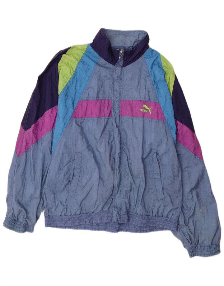 Jachetă de trening PUMA pentru bărbați, albastru mediu, poliamidă color bloc