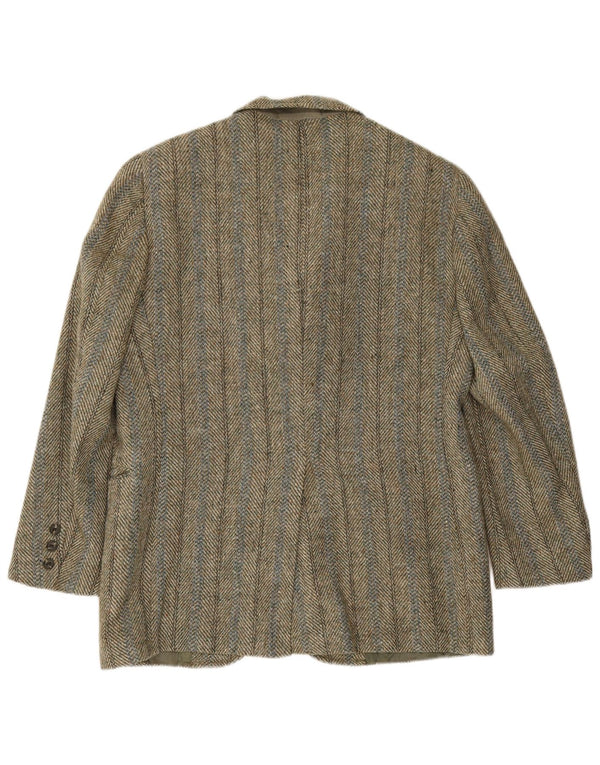 Jachetă pentru bărbați Harris Tweed, cu 3 nasturi, UK 38 Medium Khaki Herringbone