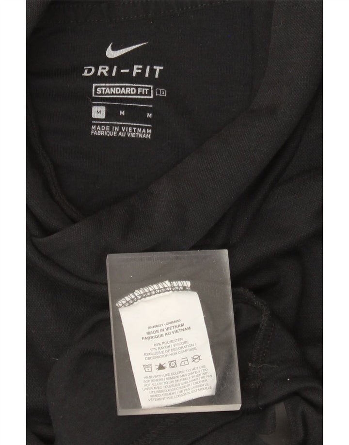 Tricou pentru bărbați Nike Dri Fit cu glugă, cu formă standard, cu mânecă lungă, negru mediu