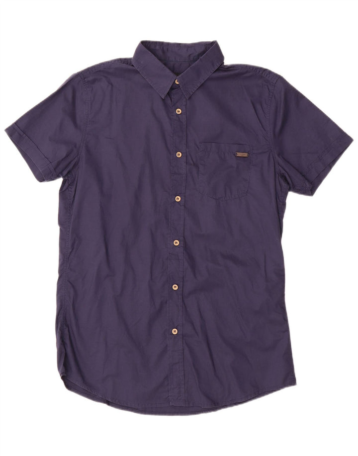 Cămașă Sisley pentru bărbați cu mânecă scurtă, slim fit, bleumarin mediu