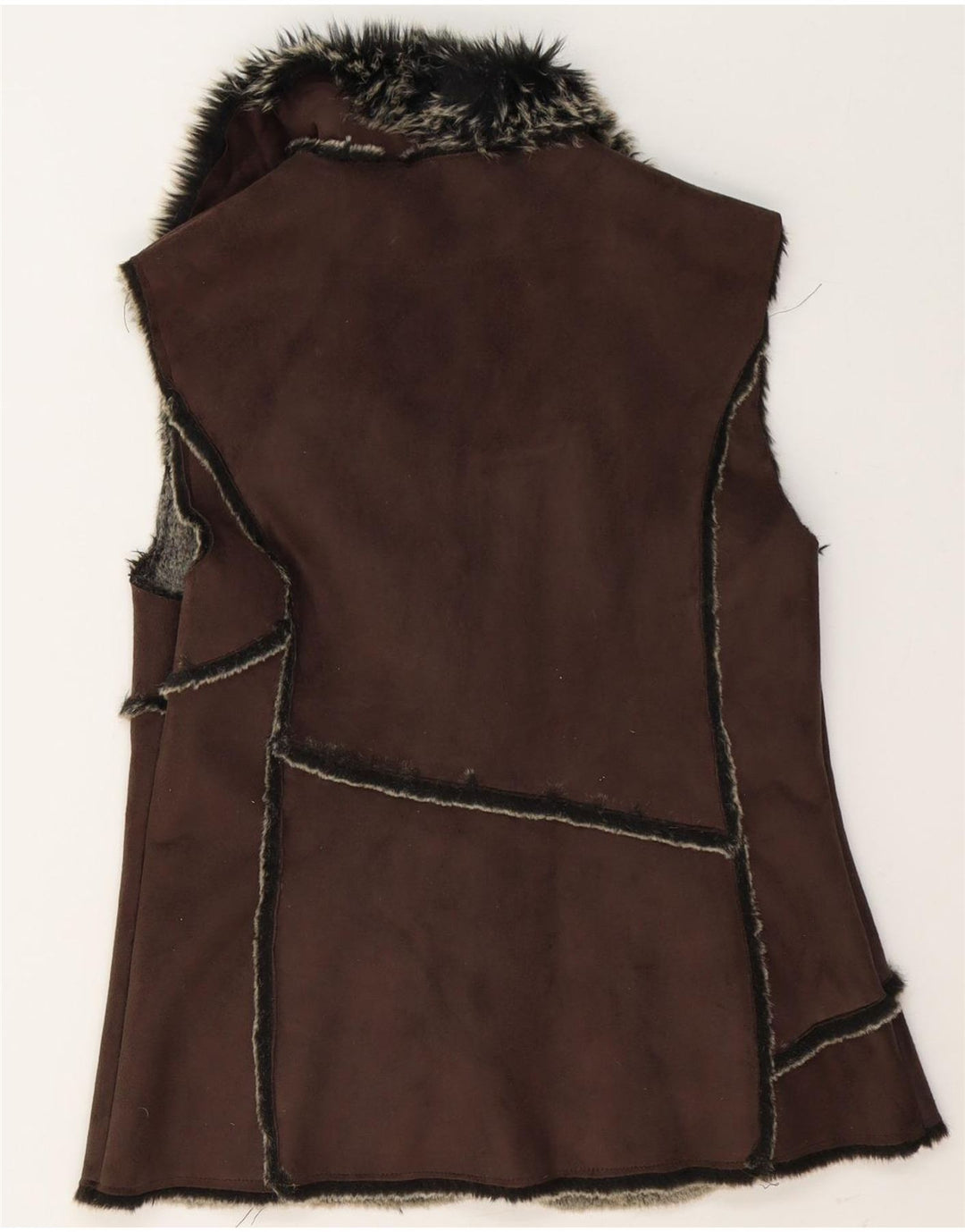 Debenhams pentru femei Sherpa Gilet UK 12 Medium Brown Poliester