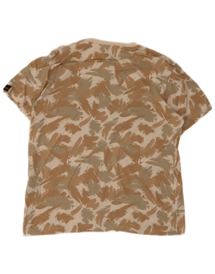 Tricou grafic pentru bărbați Alpha Industries Top Mediu Bej Geometric