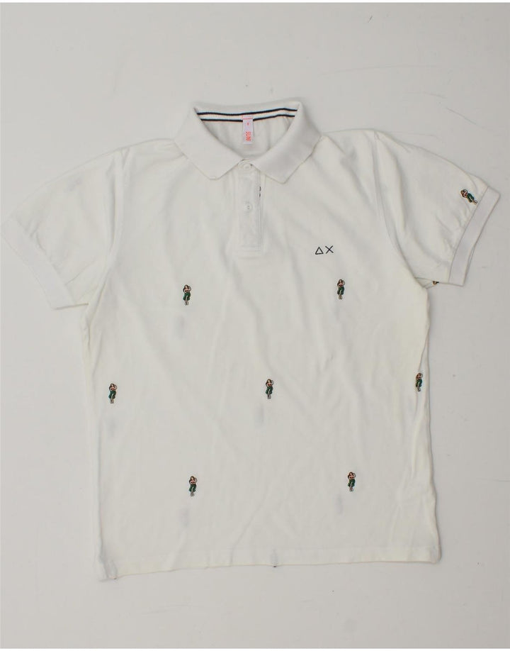 SUN68 Tricou polo pentru bărbați, bumbac cu pete albe