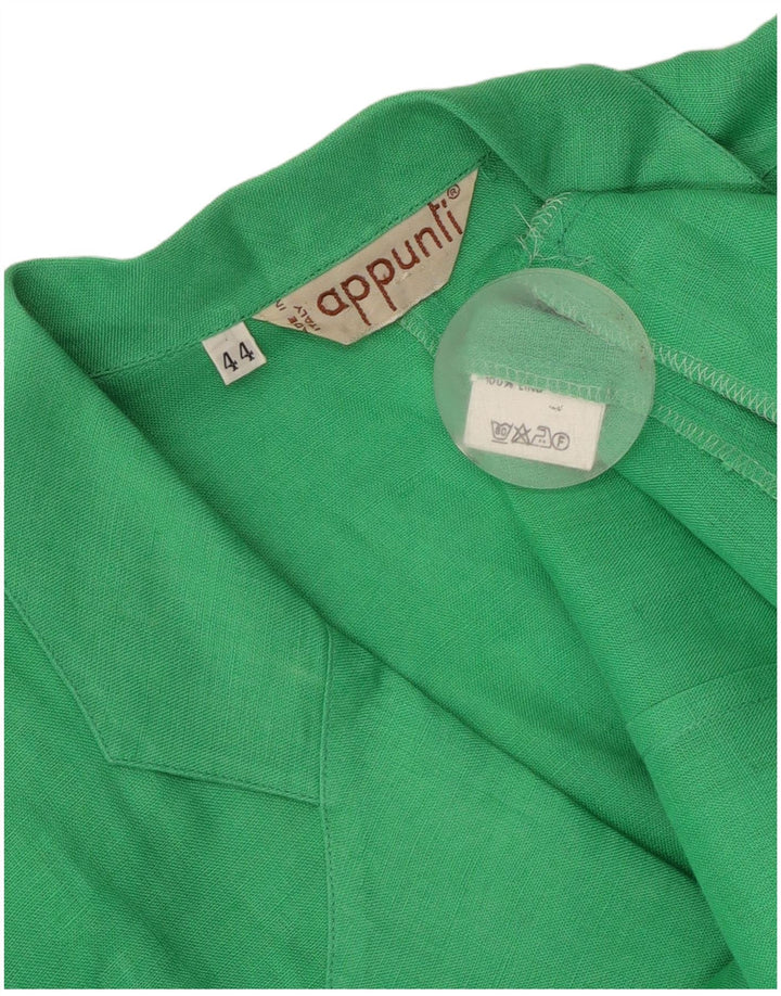 Jachetă vintage pentru femei cu mânecă scurtă cu 1 nasture IT 44 in verde mediu