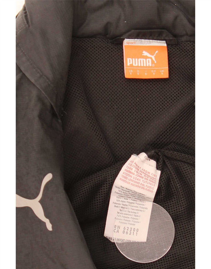 Jachetă de ploaie cu glugă Puma pentru bărbați UK 36 Small Black Nylon