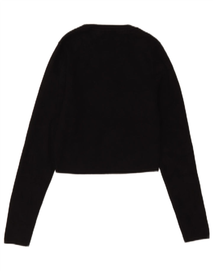 Crop Top pentru femei Zara cu mânecă lungă UK 12 Medium Negru