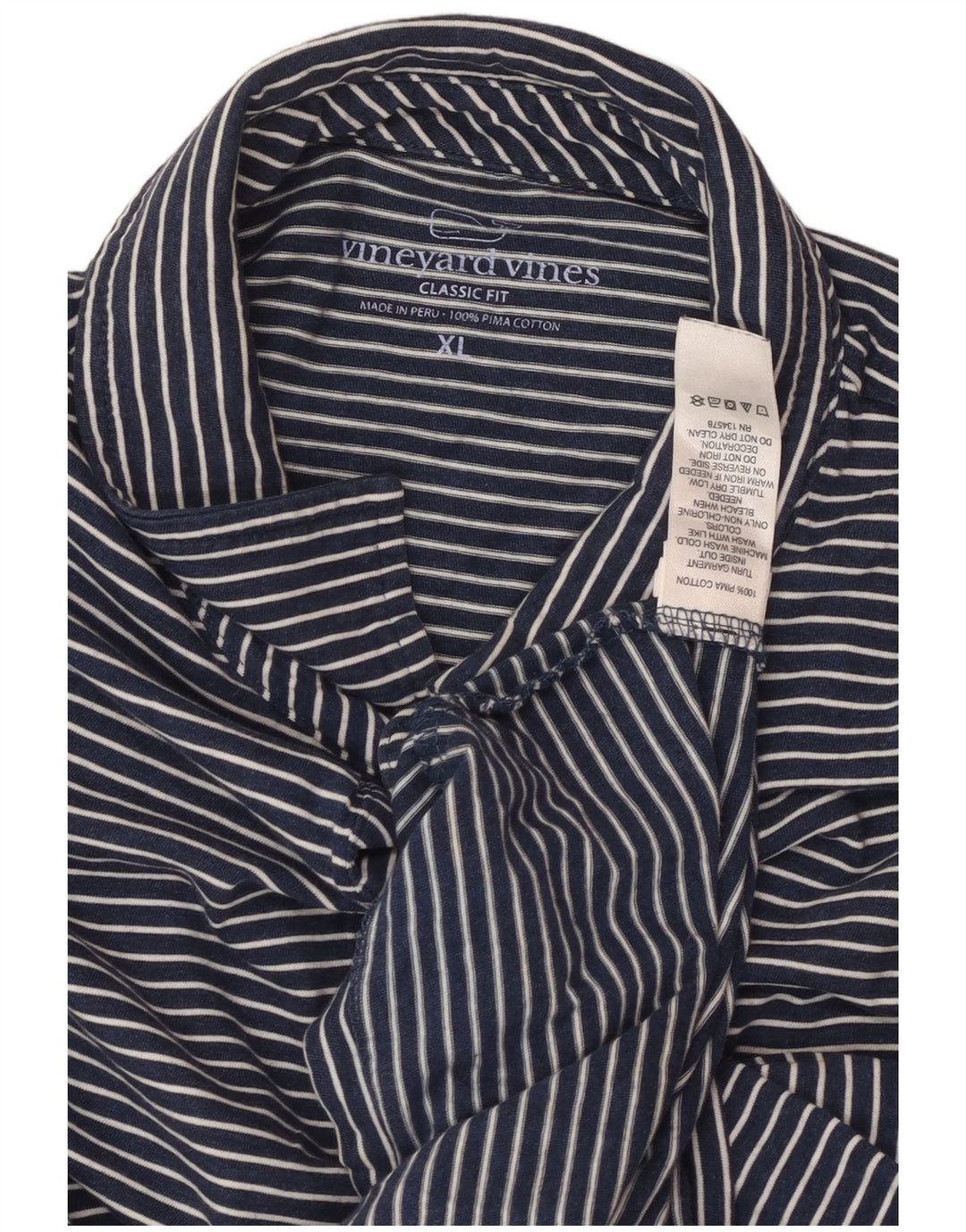 VINEYARD VINES Tricou polo pentru bărbați, XL, albastru, cu dungi, bumbac