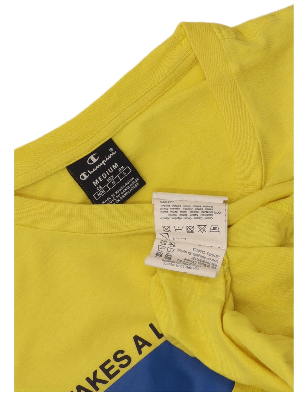 Tricou grafic pentru bărbați Champion Top din bumbac galben mediu