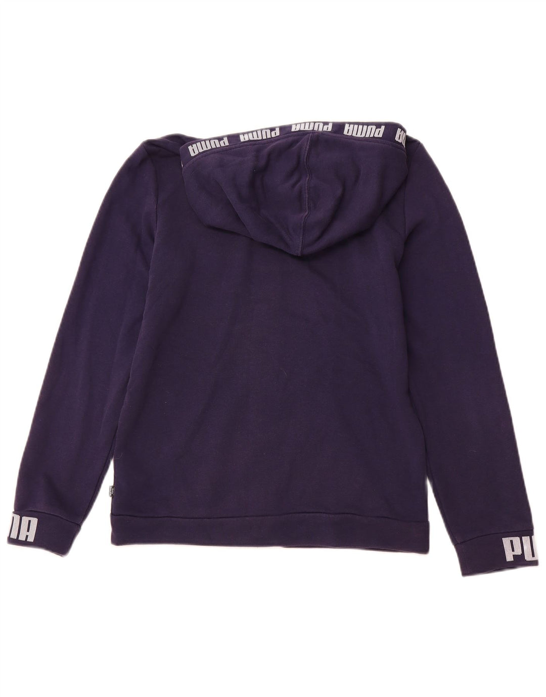 Pulover PUMA Graphic Zip Hoodie pentru băieți 13-14 ani, bumbac bleumarin