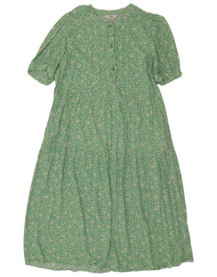 Rochie Maxi pentru femei Marks & Spencer UK 14 Medium Green Floral Viscose