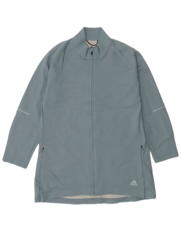 Jachetă de top pentru trening Adidas cu mâneci 3/4 pentru femei Marea Britanie 16/18 Poliester albastru mare