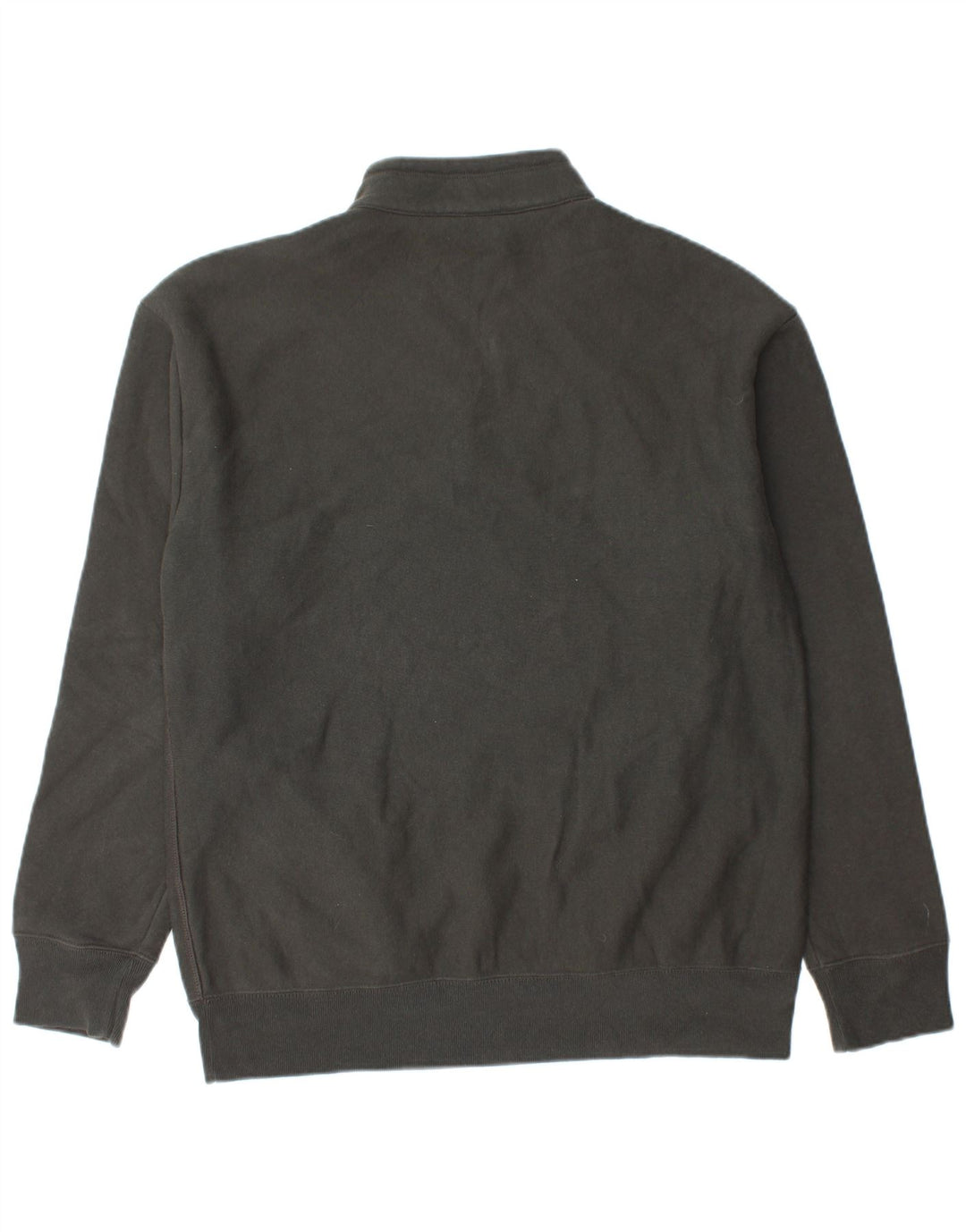 CHAMPION Mens Zip Neck Sweatshirt Jumper Large Black Cotton