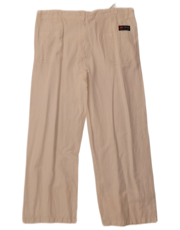 Pantaloni Diesel pentru femei cu picioare largi W36 L27 alb