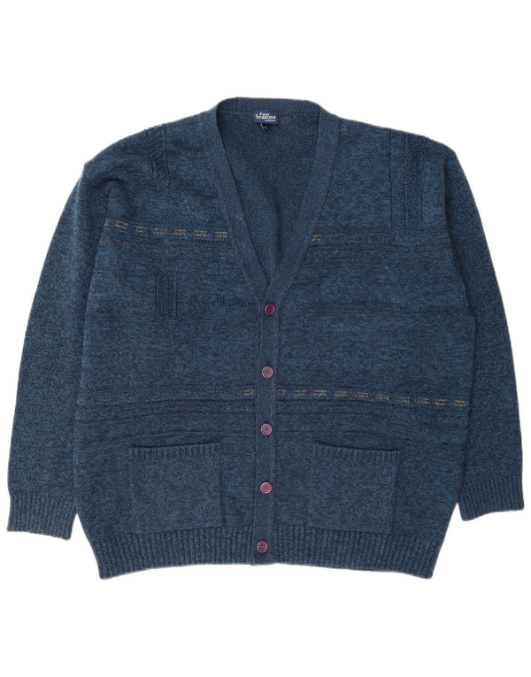 Pulover cardigan pentru bărbați Four Seasons, XL, albastru marine, acrilic cu pete