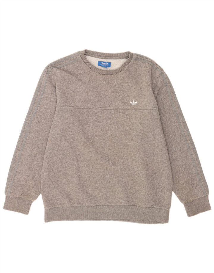 Hanorac pentru bărbați Adidas Jumper mare, gri bumbac cu pete
