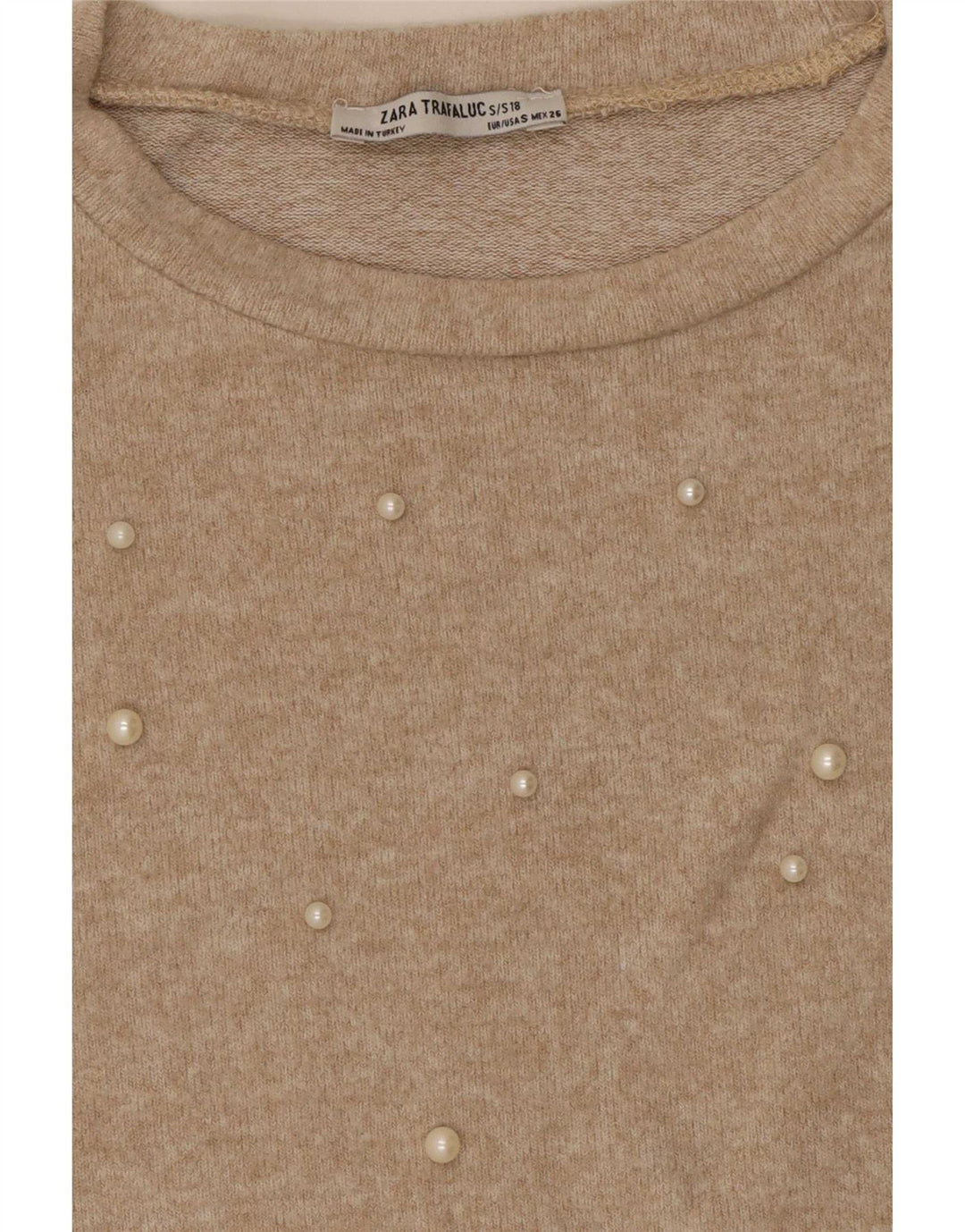 Bluză supradimensionată Trafaluc pentru femei Zara UK 10 Small Beige Spotted