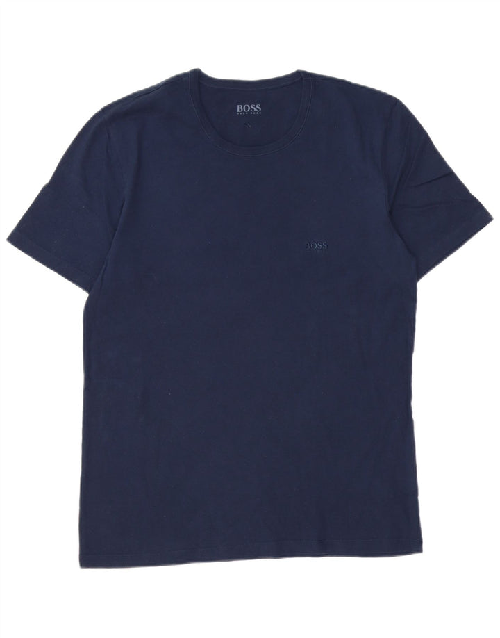 Tricou pentru bărbați HUGO BOSS Top mare din bumbac bleumarin
