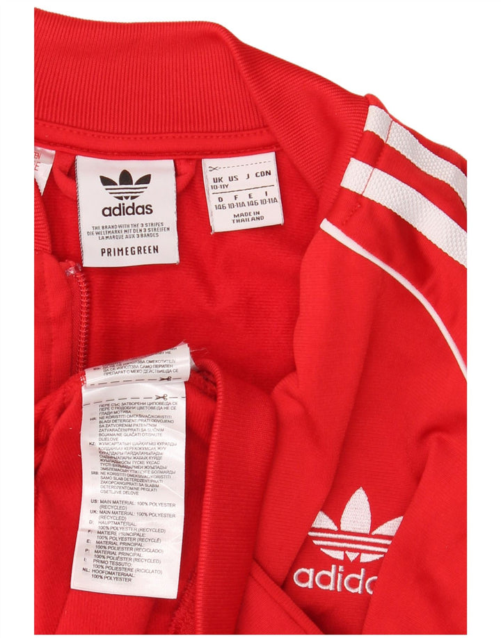 Jachetă de top pentru trening Adidas băieți 10-11 ani poliester roșu
