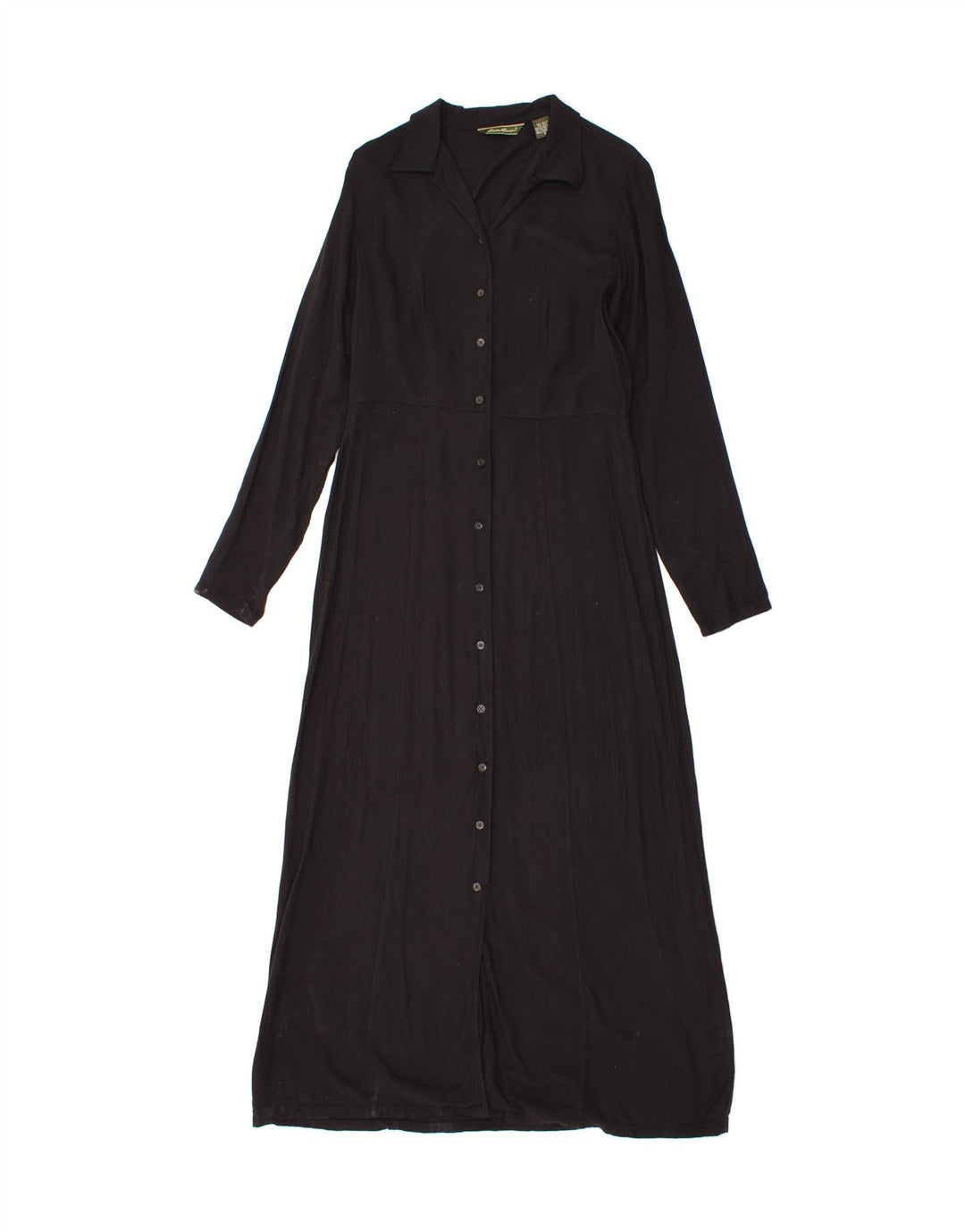 EDDIE BAUER Womens Long Sleeve Shirt Dress US 8 Medium Black Rayon Vintage Eddie Bauer and Second-Hand Eddie Bauer from Messina Hembry 