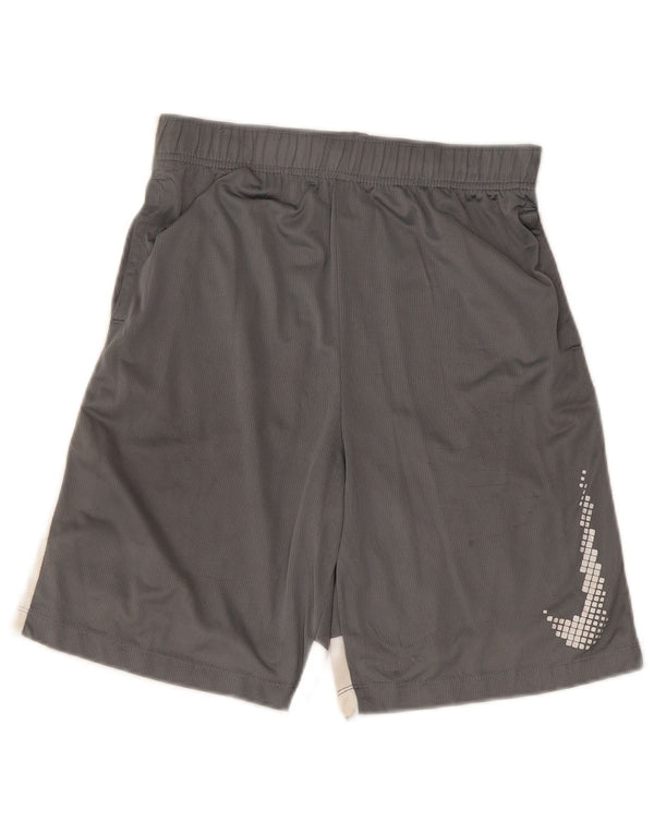 Pantaloni scurți sport Nike Dri Fit Graphic pentru băieți 13-14 ani XL, gri, bloc de culoare