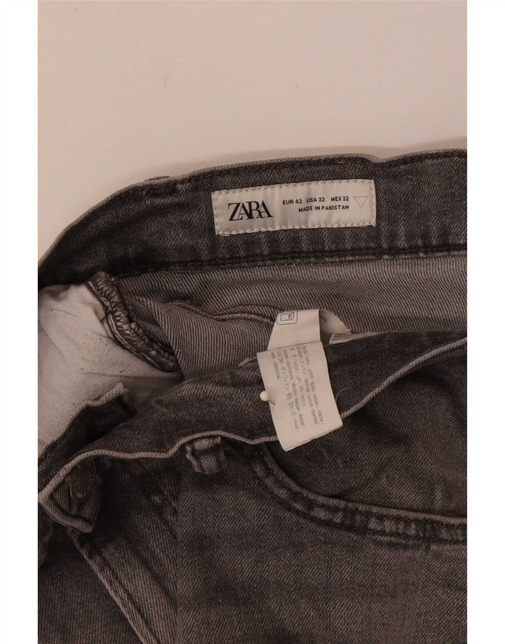 Blugi slim pentru bărbați Zara EU 42 Large W32 L30 Bumbac gri