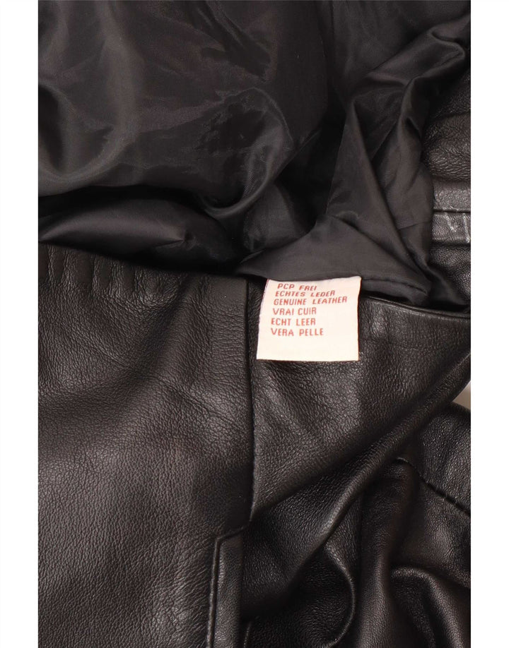 Jachetă Blazer din piele vintage pentru femei EU 40 Piele neagră medie
