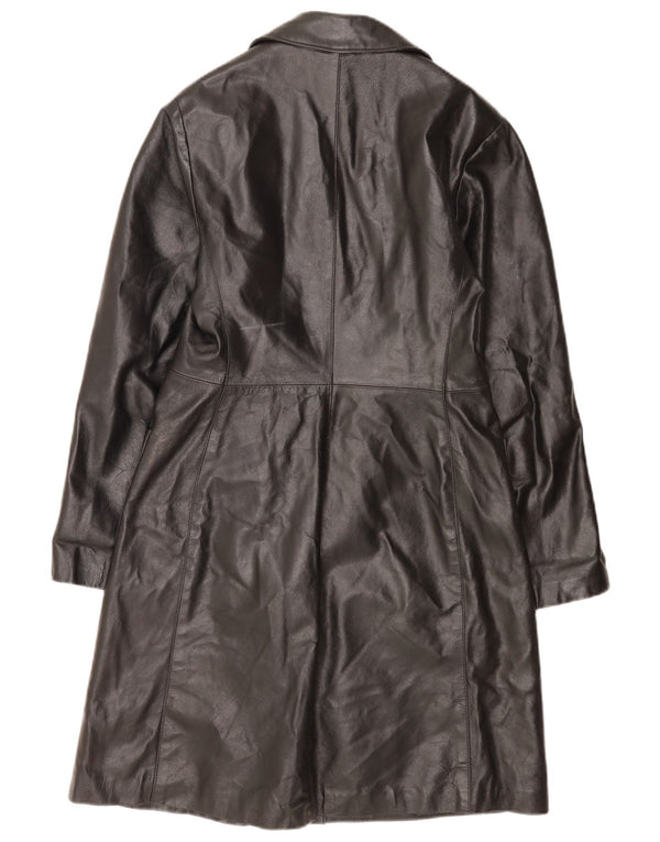 Palton din piele vintage pentru femei IT 46 mare negru